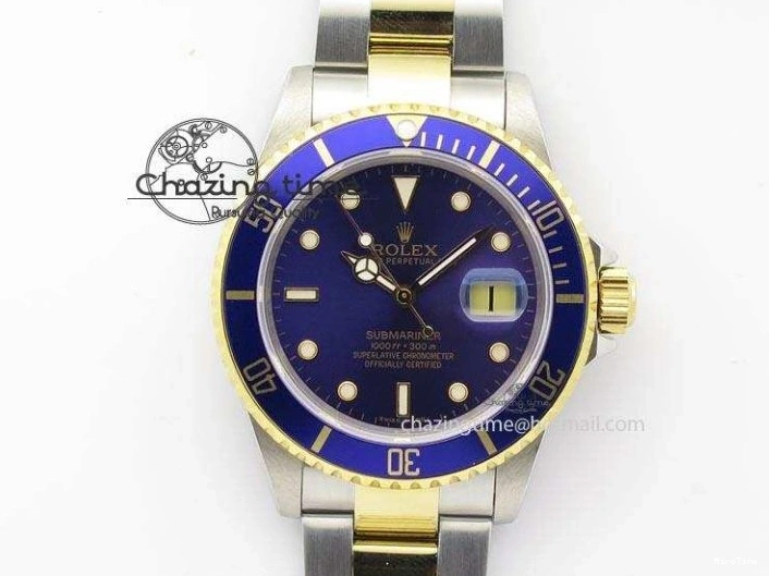 MiroTime 1231 Stretchable Submariner BP Maker 16613 Blue Dial SS YG Case On SS YG Bracelet A 3877